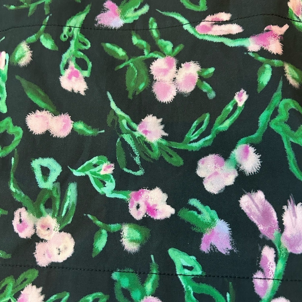 Sweaty Betty Black Tank Top with Pink and Green Floral Pattern - Picture 3 of 5
